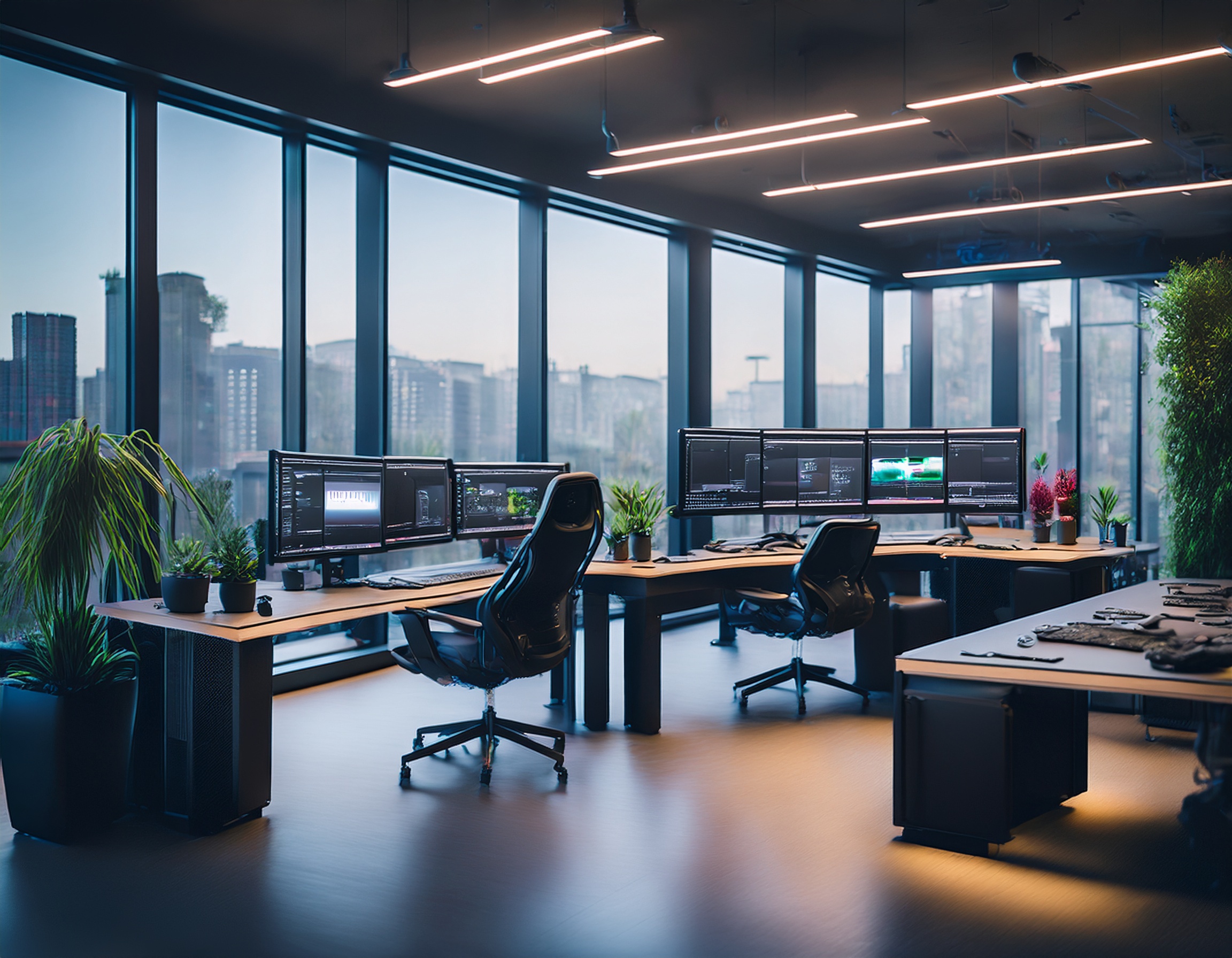 Steuerberatung für Unternehmen, modern eingerichtetes Büro, professionelles Team